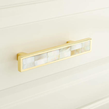 Signature Hardware Kumano 4 Inch Center to Center Bar Cabinet Pull Polished Brass